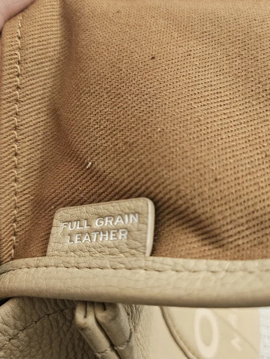 Marc Jacobs Mini The Leather Tote Bag Beige Crossbody - Picture 7 of 12